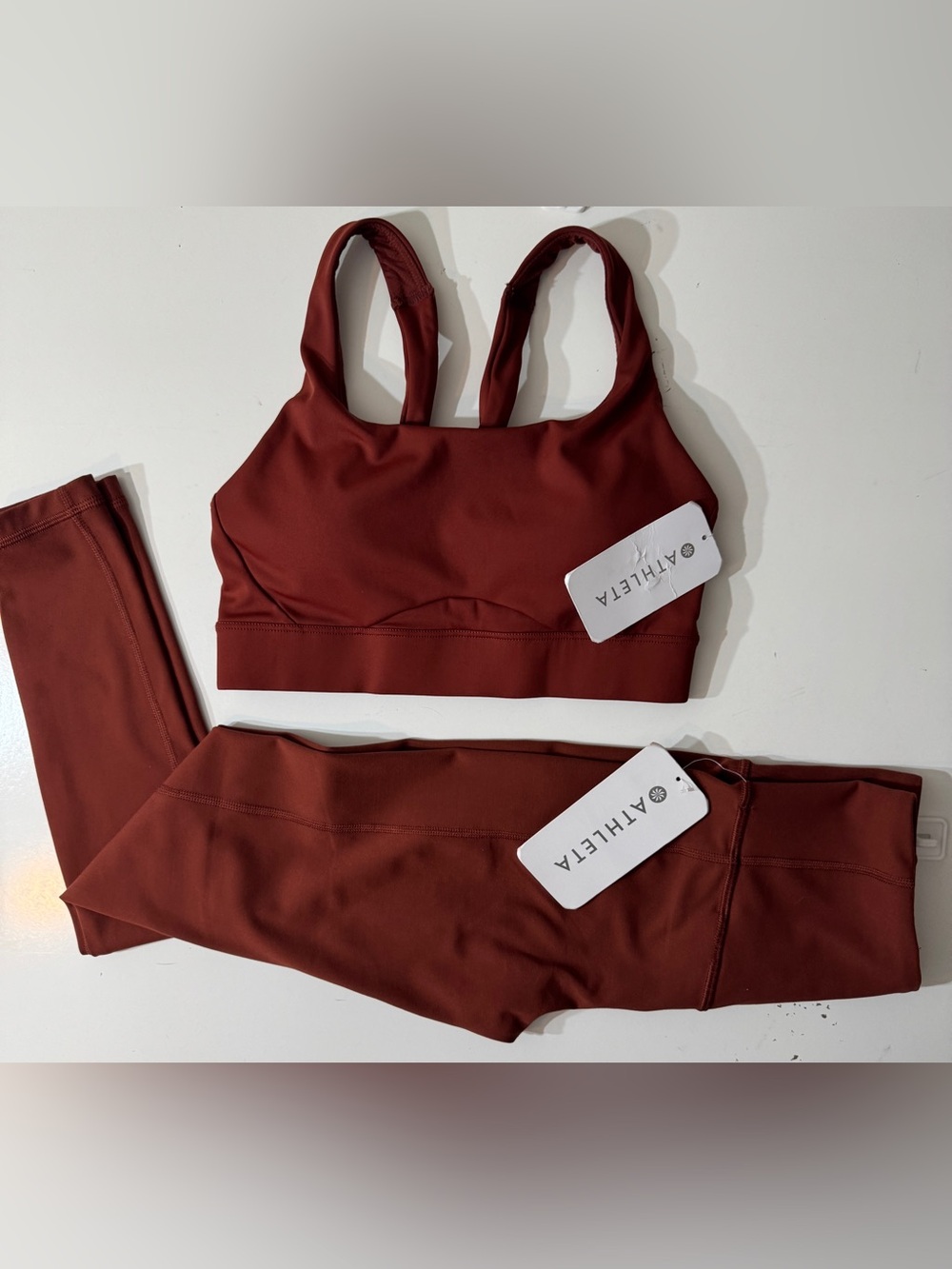 ATHLETA 2 PIECE SET! Deep Burgundy Sports Bra and Leggings Set!